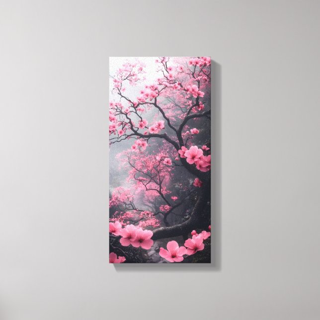 Toile de fond en fleurs de cerisier rose – Arbre S (Recto)