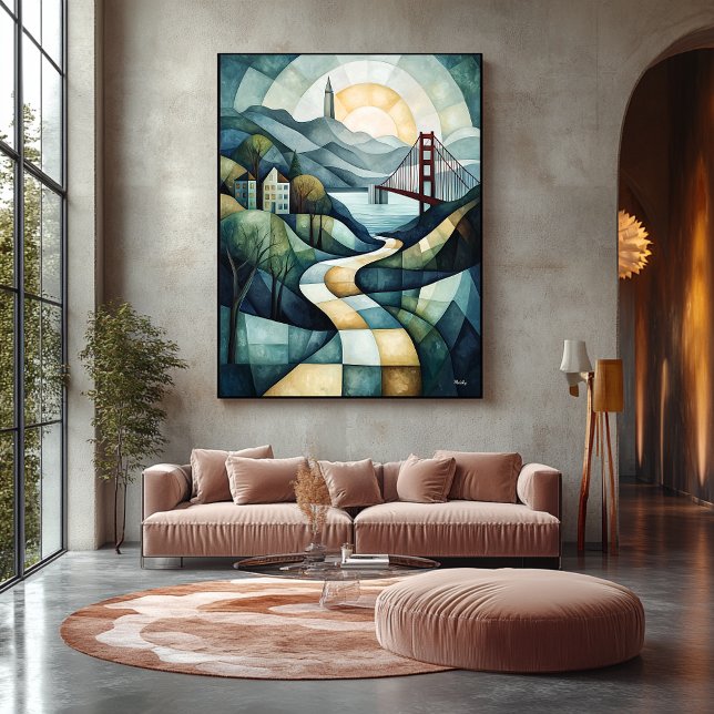 Toile de fond géométrique abstrait de la skyline d (Créateur téléchargé)