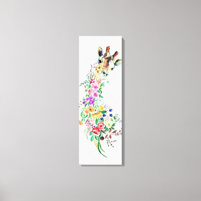 Toile de Giraffe Bouquet Fleurs Imprimer - Peintur (Recto)