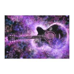 Toile de guitare à imprimer violet - Peinture