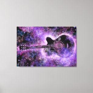 Toile de guitare à imprimer violet - Peinture