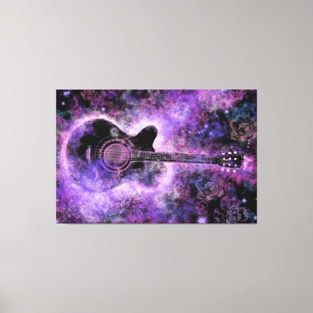 Toile de Guitare Rock Imprimer violet - Peinture (Recto)