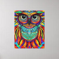 Toile de hibou colorée