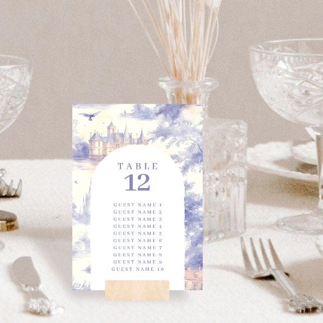 Toile de Jouy Art Plan de salle Carte de numéro (Créateur téléchargé)