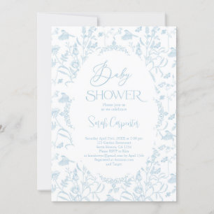 Toile De Jouy Baby shower Invitation garçon