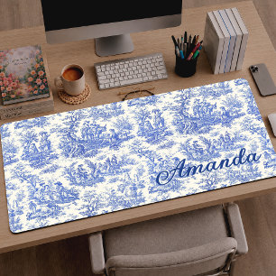 Toile de Jouy bleue élégante vintage de la campagn