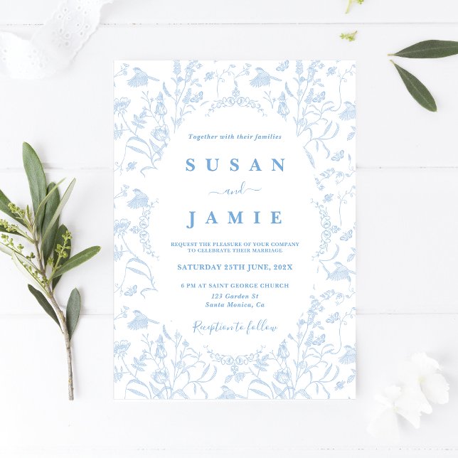 Toile de Jouy Faire-part de mariage (Créateur téléchargé)