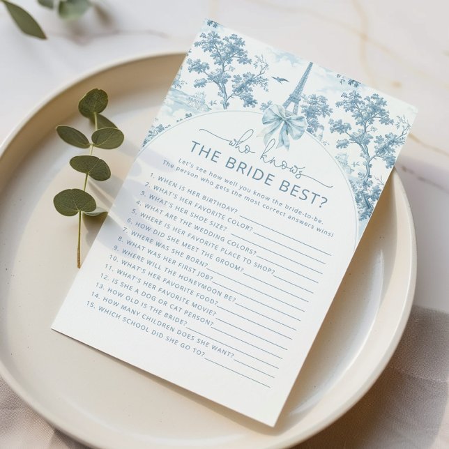 Toile de Jouy Paris Qui connaît la mariée meilleur (Créateur téléchargé)