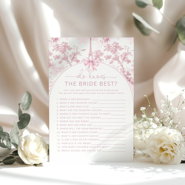 Toile de Jouy Paris Who knows the bride best game (Créateur téléchargé)