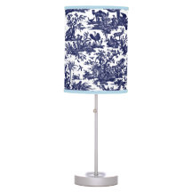 Toile de Jouy Quatre parties du motif bleu du mond