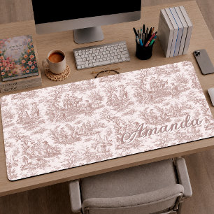 Toile de Jouy Scénique Vintage Brun Clair de Style