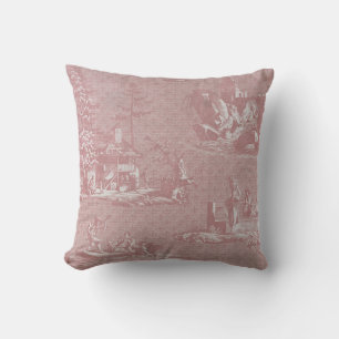 Toile de jouy Vintage Illustration Coussin