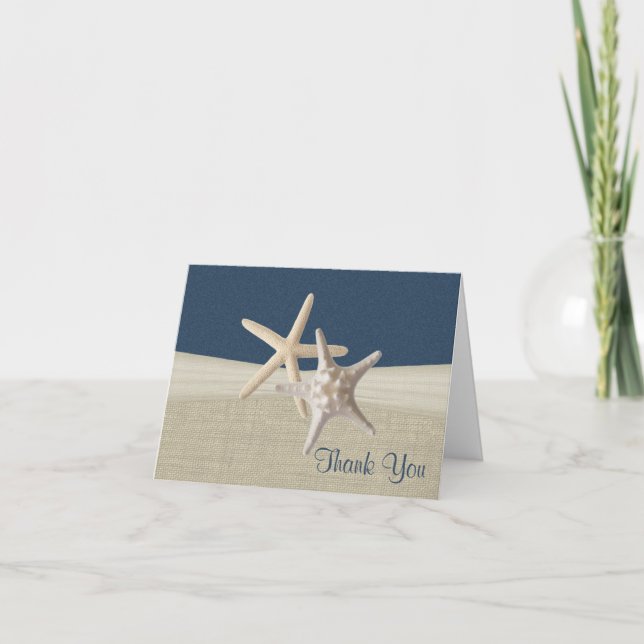 Toile de jute de plage et étoile de mer Merci (Devant)