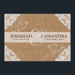 Toile de jute et faire-part de mariage blanc de<br><div class="desc">Si vous avez besoin de couleurs ou d'aide faites sur commande en créant votre invitation,  sentez-vous libre pour me contacter chez zazzlepartydepot@gmail.com. J'attends avec intérêt d'avoir de vos nouvelles !</div>