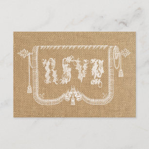Toile de jute rustique vintage épousant RSVP