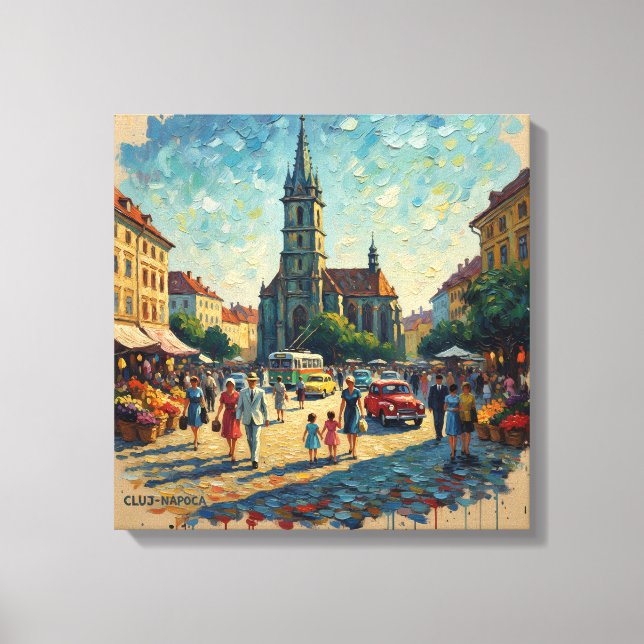 Toile de la Place du Marché de Cluj-Napoca (Recto)