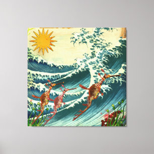 Toile de l'eau rugueuse de dragons de mer