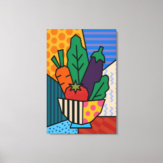 Toile de légumes pop art colorés | Cuisine rétro 