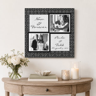 Toile de lin enveloppée de photo de mariage vintag