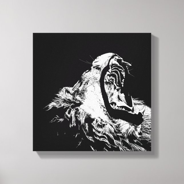 Toile de Lion Rocher Art mur (Recto)