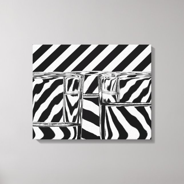 Toile de Lunettes Abstraites en noir et blanc (Recto)