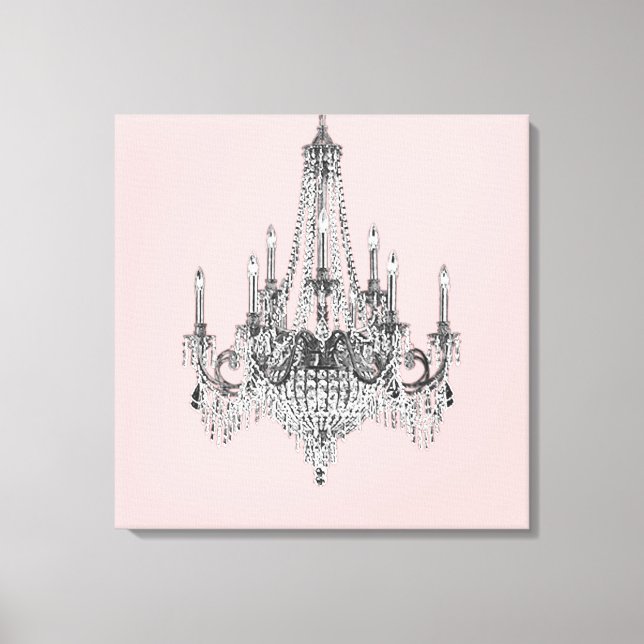 Toile de lustre rose pour décoration murale (Recto)