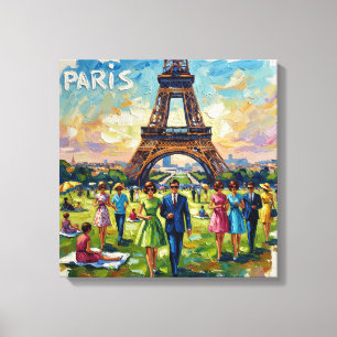 Toile de luxe du jardin de la Tour Eiffel de Paris