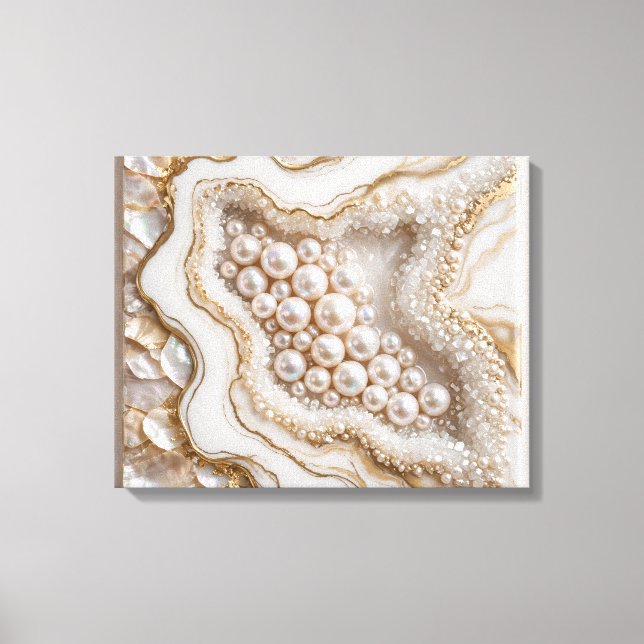 Toile de luxe grise et argentée en géode - Moderne (Recto)
