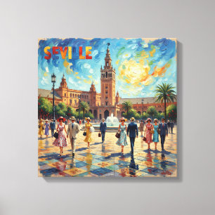 Toile de luxe représentant la place de Séville ens