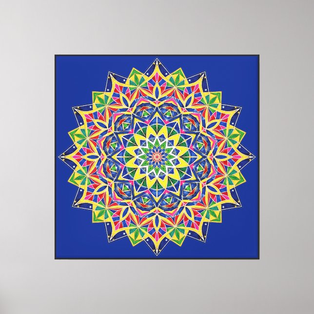 Toile de Mandala géométrique colorée (Recto)