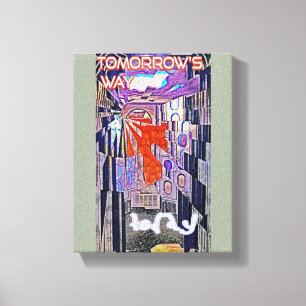 Toile De manière rétro futur art de demain aujourd'hui