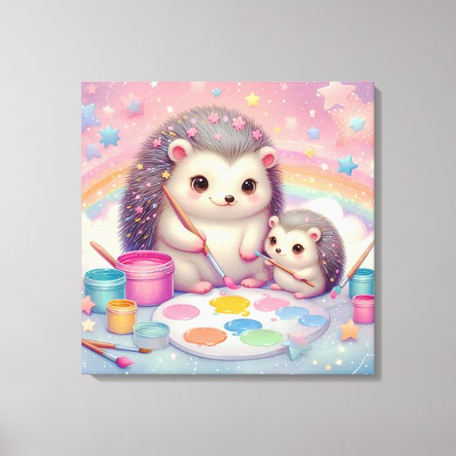 Toile De mignons hérissons (Recto)