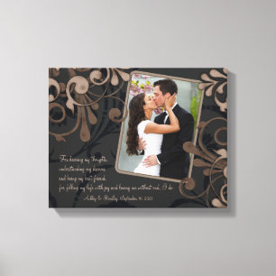 Toile de Modèle photo Brown Mariage noir