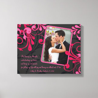Toile de Modèle photo Mariage rose noir