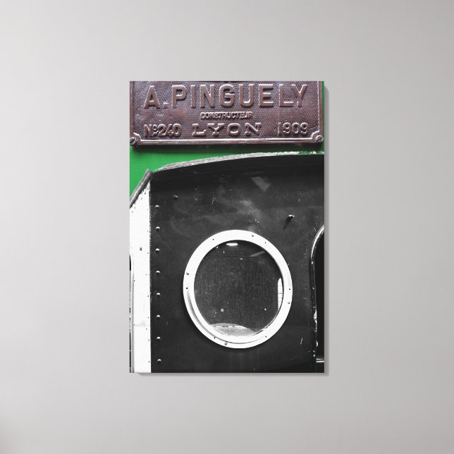 Toile de moteur à vapeur Plaque Vintage française  (Recto)