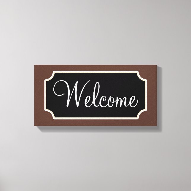 Toile de panneau de bienvenue marron (Recto)