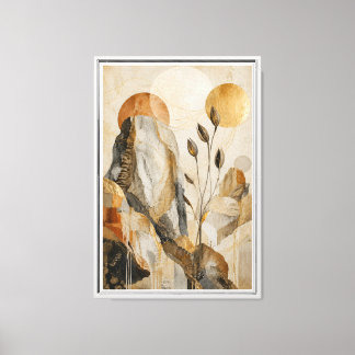 Toile de paysage abstrait neutre de luxe