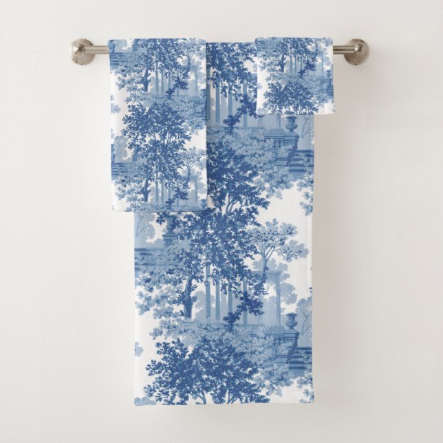 Toile de paysage bleu vintage avec Urnes et Colonn (En situation)