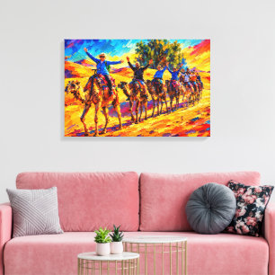 Toile de peinture à l'huile vibrante de safari de