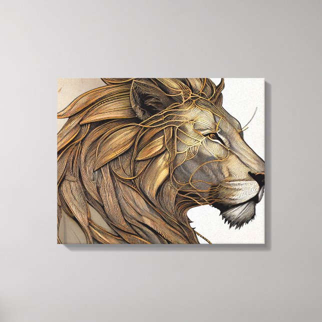 Toile de peinture Abstraite d'un lion majestueux (Recto)