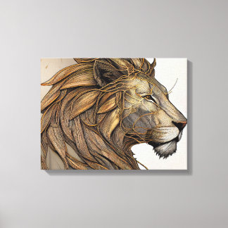 Toile de peinture Abstraite d'un lion majestueux