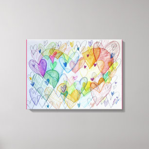 Toile de peinture d'art de cœurs de communauté