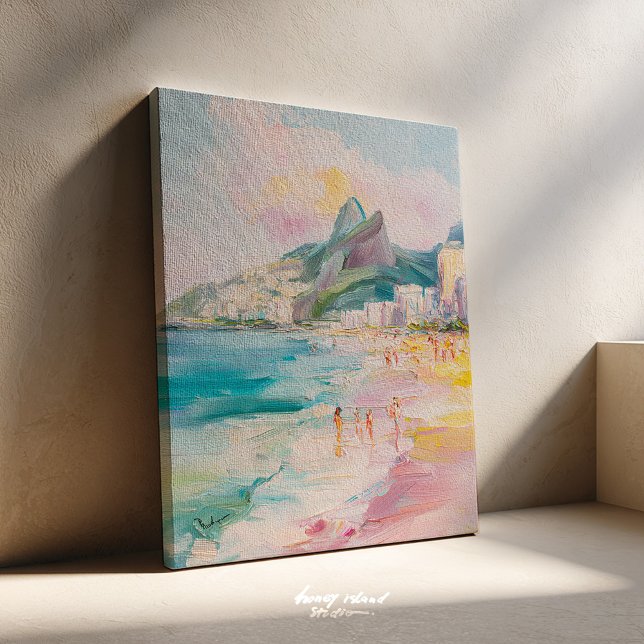 Toile de peinture de Rio de Janeiro Brésil (rio de janeiro, arpoador art, brazil wall art, beach sunset, coastal decor, tropical print, ipanema )