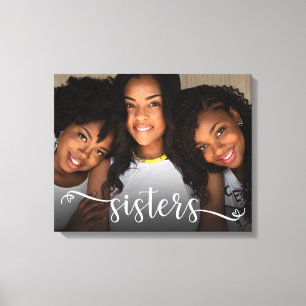 Toile de photo personnalisée avec écriture 'Sœurs'