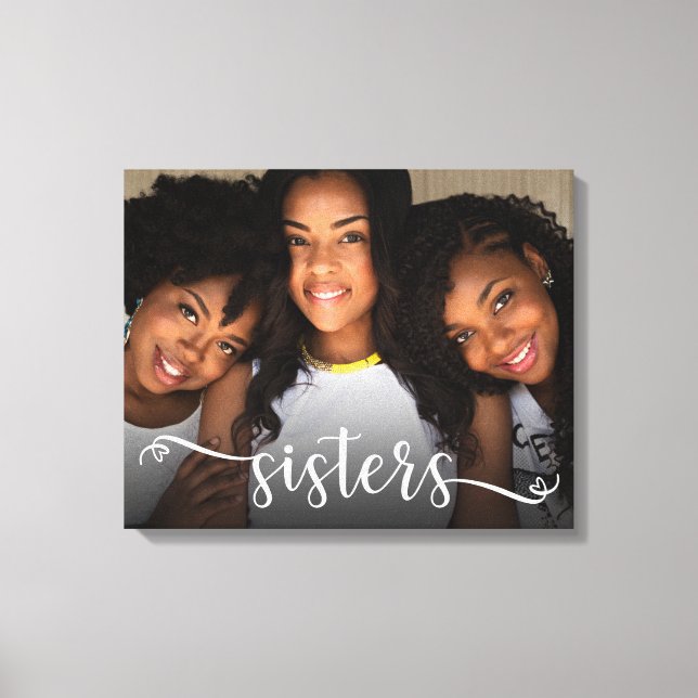 Toile de photo personnalisée avec écriture 'Sœurs' (Recto)