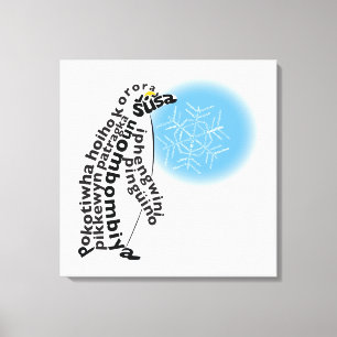 Toile de pingouins World Word Imprimer