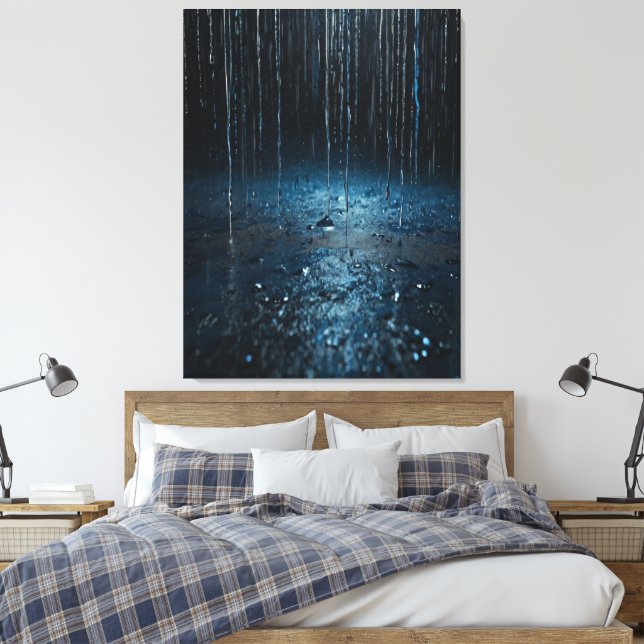 Toile de pluie artistique - Mur bleu argenté Abstr (Insitu(Chambre))