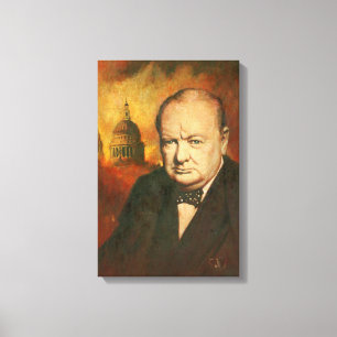 Toile de portrait de Winston Churchill