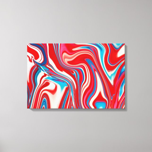 Toile de pourage de peinture rouge blanc et bleu (Recto)