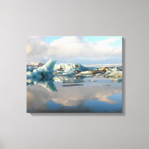 Toile de réflexion de lac d'iceberg de Jokulsarlo